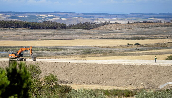 Obras del TAV en Tafalla.