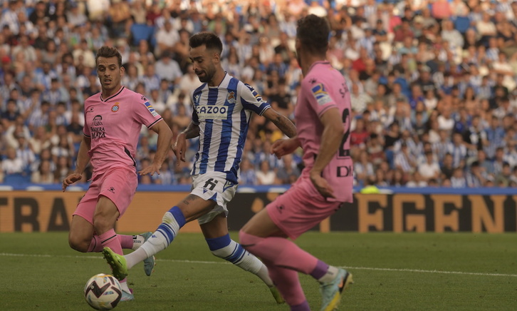 Brais Méndez ha marcado de esta manera con el exterior su cuarto gol de la temporada, tercero en Liga.