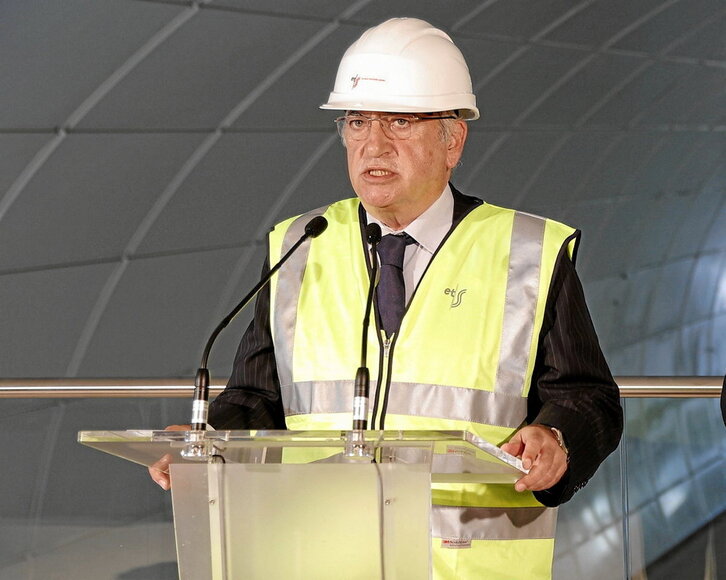 El consejero Iñaki Arriola, en un reciente acto público de Euskal Trenbide Sarea.