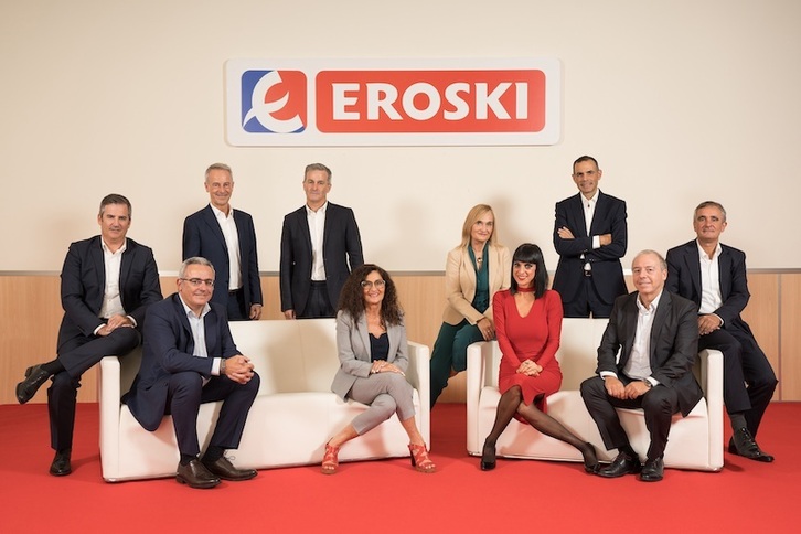 El Consejo de Dirección del Grupo Eroski, que ha llegado a un acuerdo con Iberostar para vender su filial de viajes.