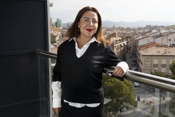 Renata Ávila, en el Hotel 3 Reyes de Iruñea. 