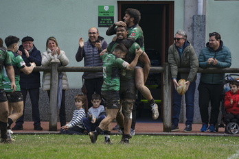 Gernikako jokalariak, iazko Ohorezko Mailako azken partidan.