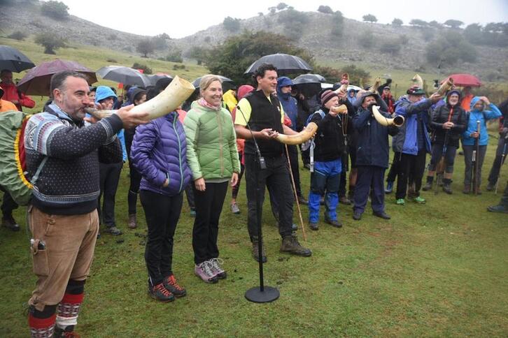 Celebración del Día de los Montes Bocineros en Gorbeia.