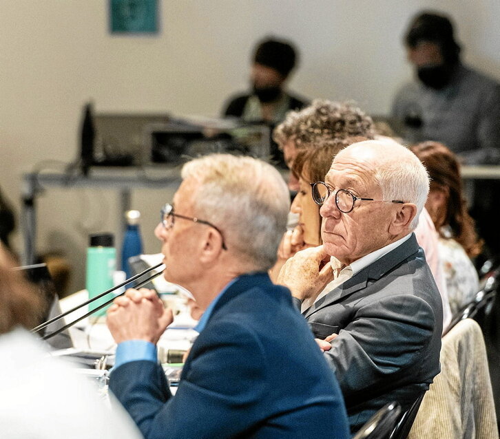 Jean-René Etchegaray, en una fotografía tomada en el consejo comunitario del 9 de julio .
