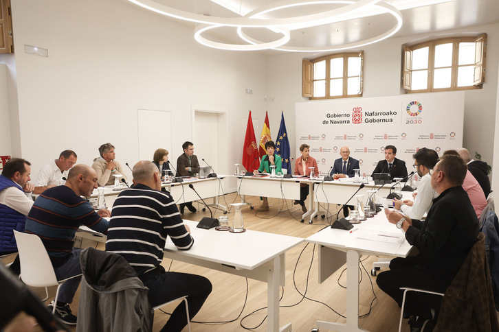 Imagen de la reunión mantenida por el Gobierno navarro con el comité de empresa de Volkswagen Nafarroa.