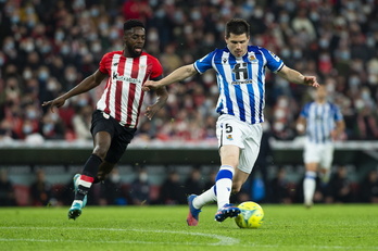 Igor Zubeldia, en el último derbi de San Mamés no podrá jugar en Girona.