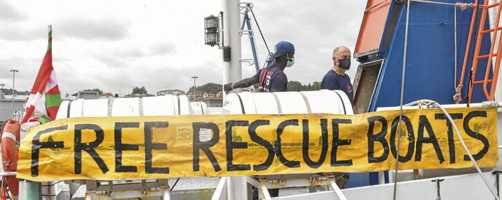Aita Mari itsasontzia Pasaiako portuan, artxiboko irudi batean.