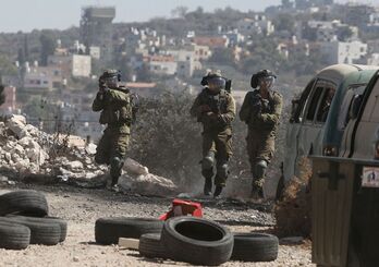 Soldados israelíes en Cisjordania. 