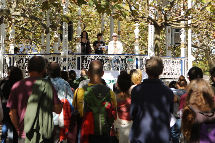 En la imagen, un momento de la movilización con la que se han cerrado los encuentros Ekotopaketak.