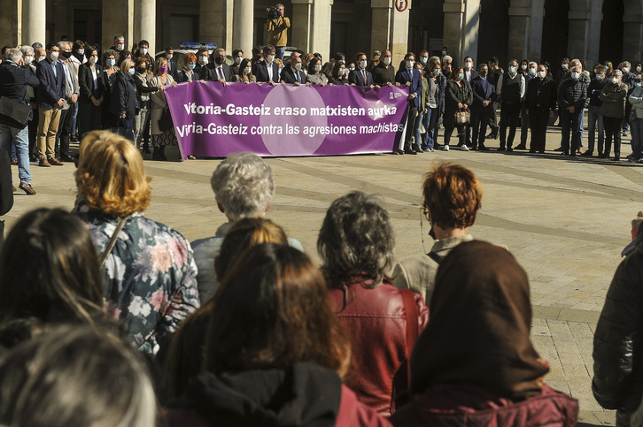 Imagen de archivo de una protesta contra las agresiones machistas en Gasteiz. 