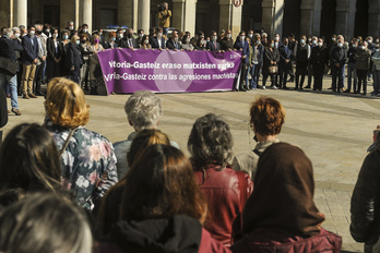 Imagen de archivo de una protesta contra las agresiones machistas en Gasteiz. 