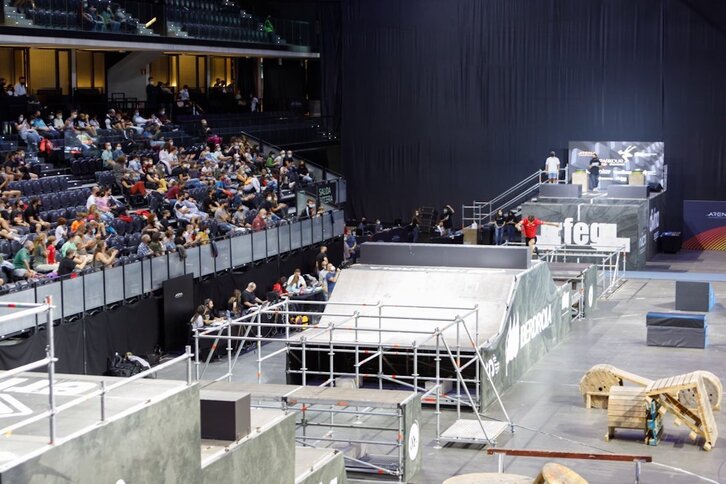 El Navarra Arena durante la celebración del Parkour Spain Series 2021.