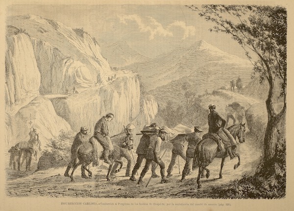 Traslado de heridos de la batalla de Orokieta. (KOLDO MITXELENA KULTURUNEA)