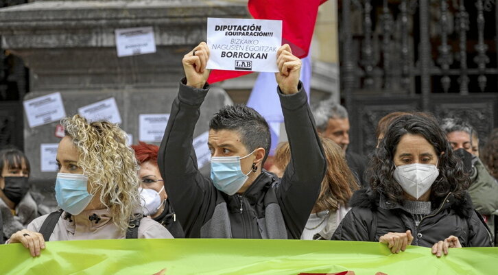 LABen elkarretaratzea, martxoan izandako Bizkaiko erresidentzietako langileen greban.