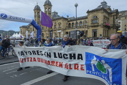 Movilización de pensionistas en Donostia el pasado 1 de octubre.