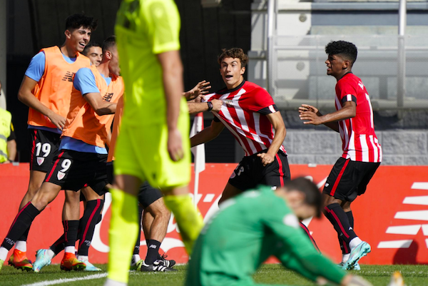 Goti celebra el gol de la victoria ante el Intercity. (@AthleticClub)