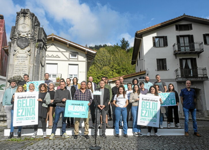 Acto político de EH Bildu llevado a cabo ayer, 12 de octubre, en Bolibar.