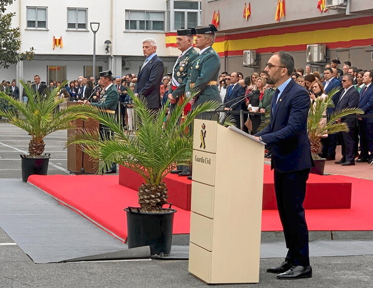 Denis Itxaso, atzoko ekitaldian, Gasteizen.
