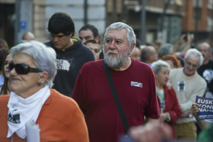 Jon Agirre Agiriano, presoen aldeko mobilizazio batean.