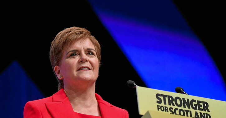 La premier escocesa, Nicola Sturgeon, en la reciente conferencia anual del Scottish National Party (SNP).