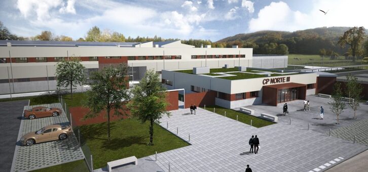 Infografía de la entrada de la futura cárcel de Zubieta.