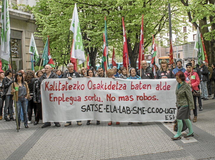 Osakidetzako langileen protesta bat.