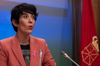 Elma Saiz ha dado a conocer el anteproyecto de los presuupestos de Nafarroa para 2023.