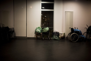 Imagen de una residencia guipuzcoana en pleno proceso de desinfección en abril de 2020.