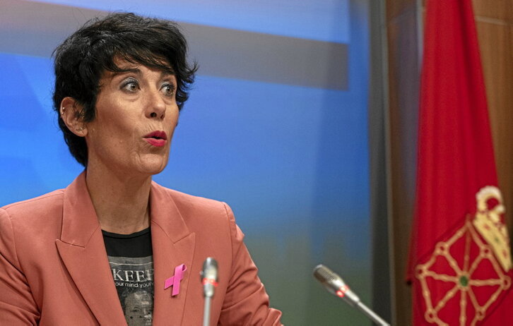Elma Saiz dio a conocer el anteproyecto de los presupuestos de Nafarroa para 2023.
