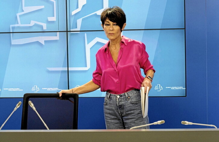 Maddalen Iriarte, en su comparecencia ante los medios.