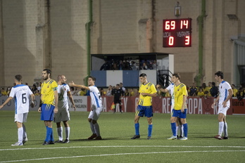 Once del Dinamo San Juan en el duelo contra el Autol.
