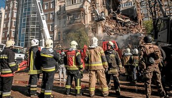 Asteon Kieven drone bitartez izandako erasoaren irudiak.