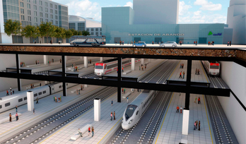 Maqueta de la futura estación de Abando