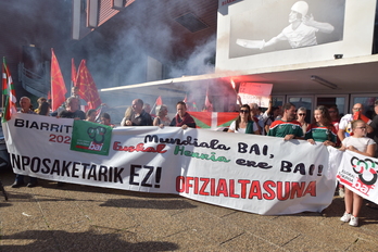 Euskal selekzioaren aldarria Biarritz