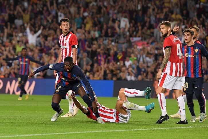 Dembelek buruz egin zuen lehen gola Camp Noun.