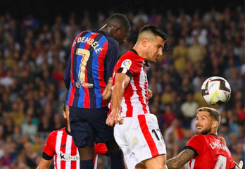 Dembelek buruz egin zuen lehen gola Camp Noun.