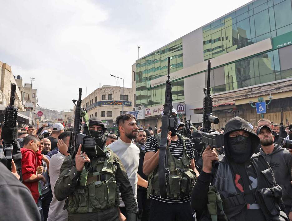 Hombres armados en Nablús.