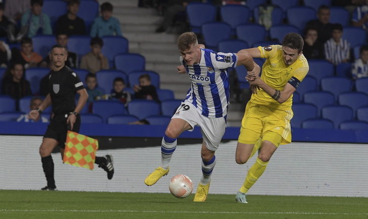 Alexander Sorloth, Sheriffen aurkako partidan, Anoetan.