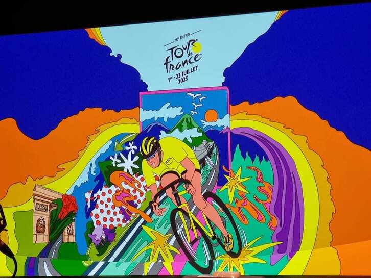 Cartel oficial del Tour 2023 creada por la alavesa Raisa Álava.