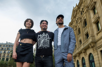 Edurne Azkarate, Paul Urkijo y Eneko Sagardoy, este jueves en Donostia.