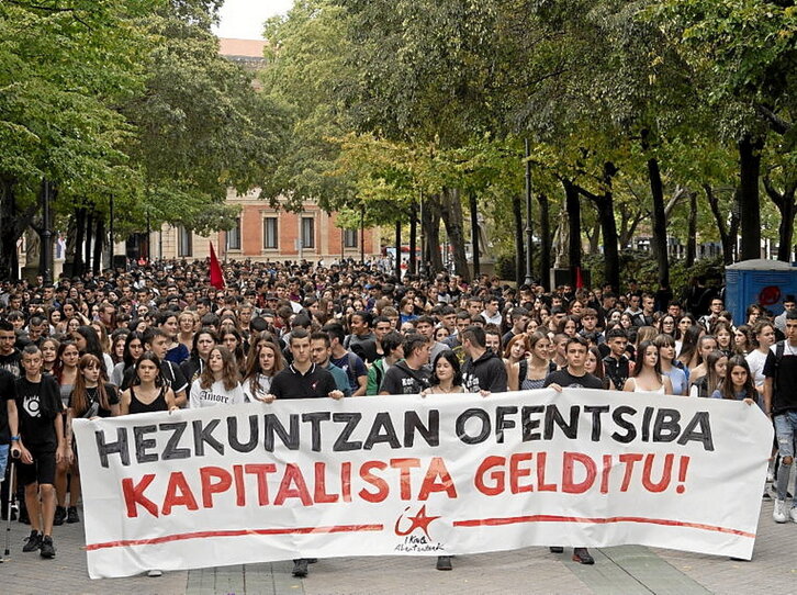 Atzo Iruñean egindako manifestazioa.
