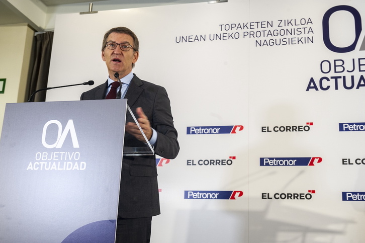 Feijóo durante su intervención en el foro organizado por ‘El Correo’ en Gasteiz.