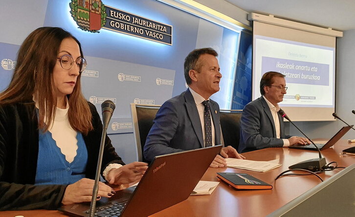La viceconsejera Begoña Pedrosa y el consejero Jokin Bildarratz, en la presentación de los baremos.