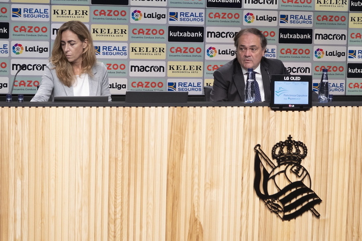 La consejera económica Nerea Aramburu y el presidente Jokin Aperribay han presentado los datos que se ampliarán en la Junta.