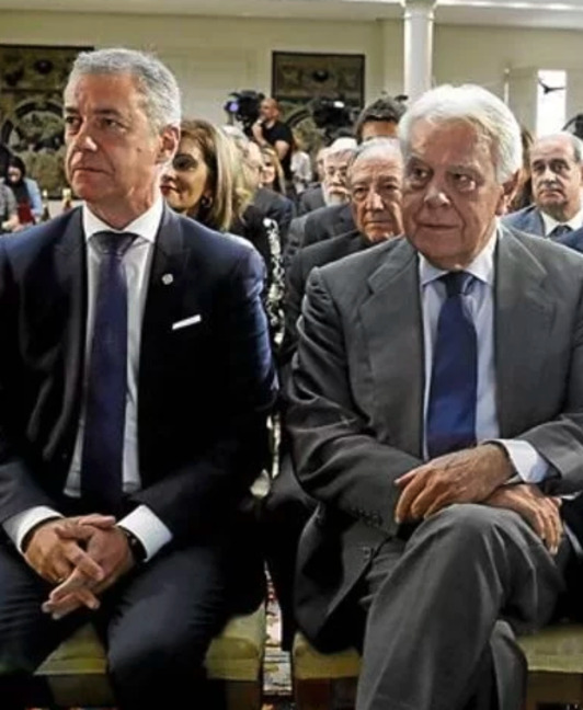 Urkullu y González, juntos en un acto en Madrid tras el fin de ETA, en 2018.