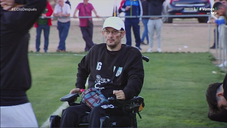 Iván Gómez, durante un partido de la liga regional extremeña.