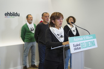 Belen Aurrekoetxea en la comparecencia de este miércoles.