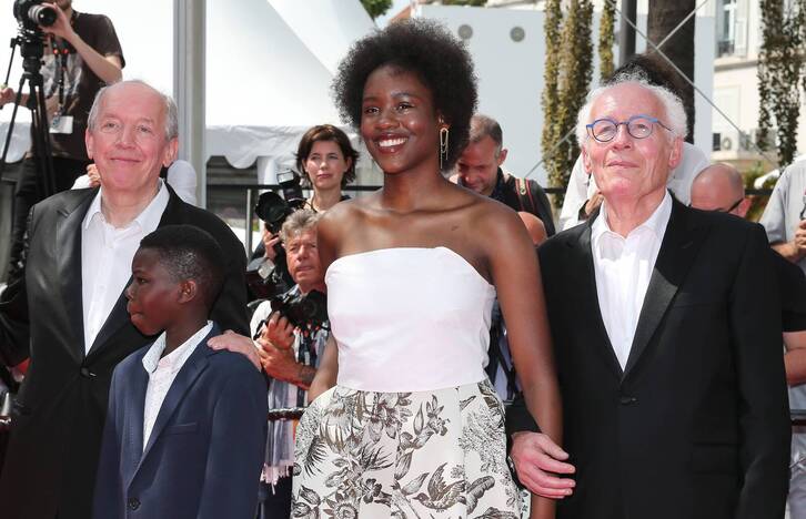 Luc Dardenne, Pablo Schils, Joely Mbundu y Jean-Pierre Dardenne.