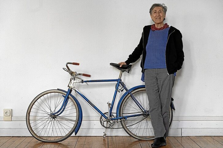 Silvia Federici, elkarrizketarako egindako argazki saioan.