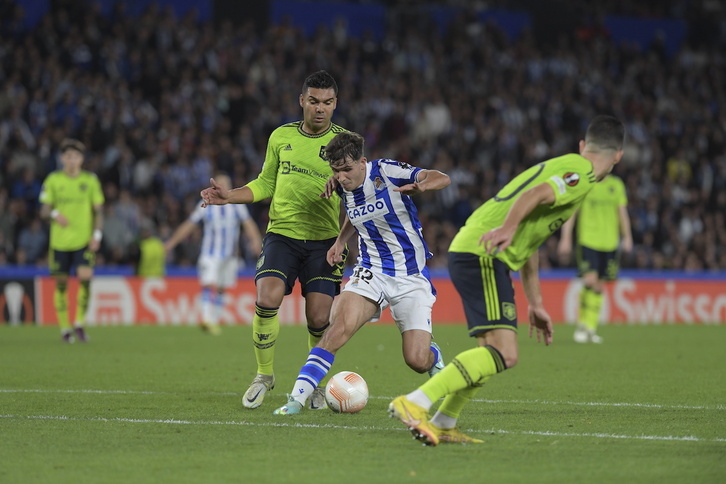 Pablo Marín, en el partido contra el Manchester United.